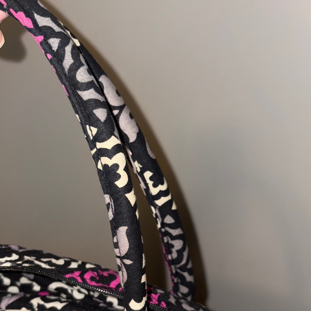 Vera Bradley Black and Purple Travel Duffel Bag with Crossbody and Handles - Picture 10 of 12